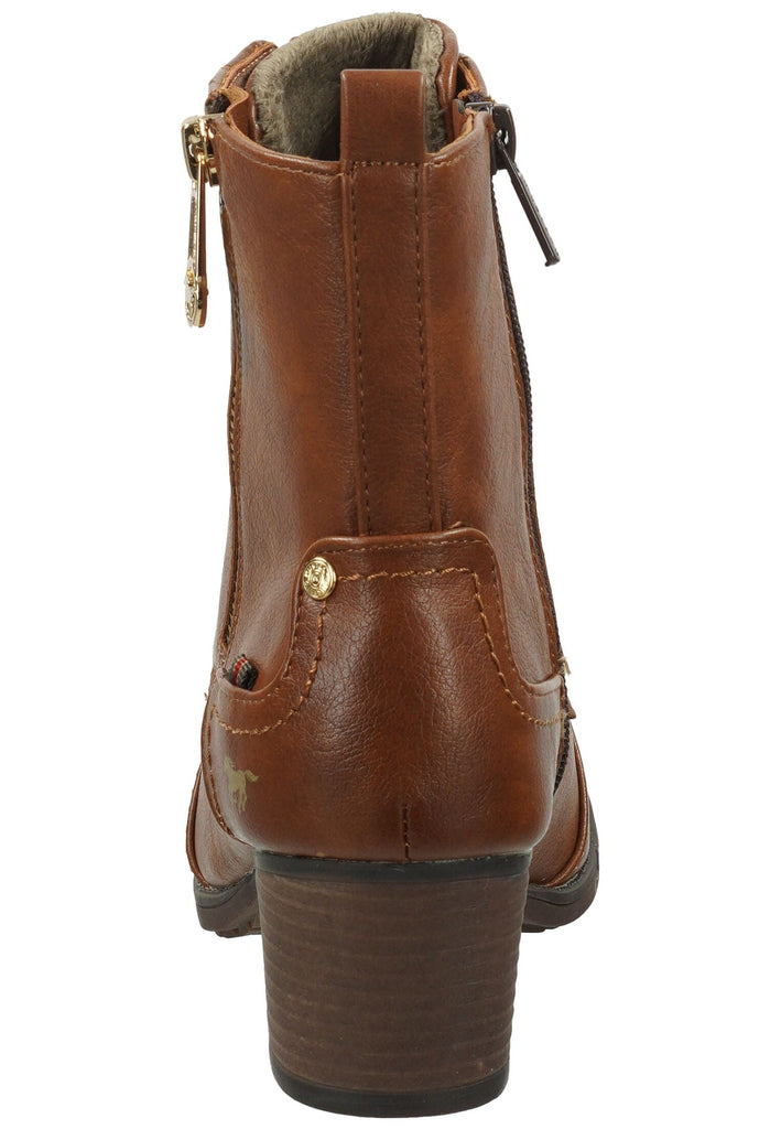 Mustang Stiefelette Lederimitat Cognac Warmfutter