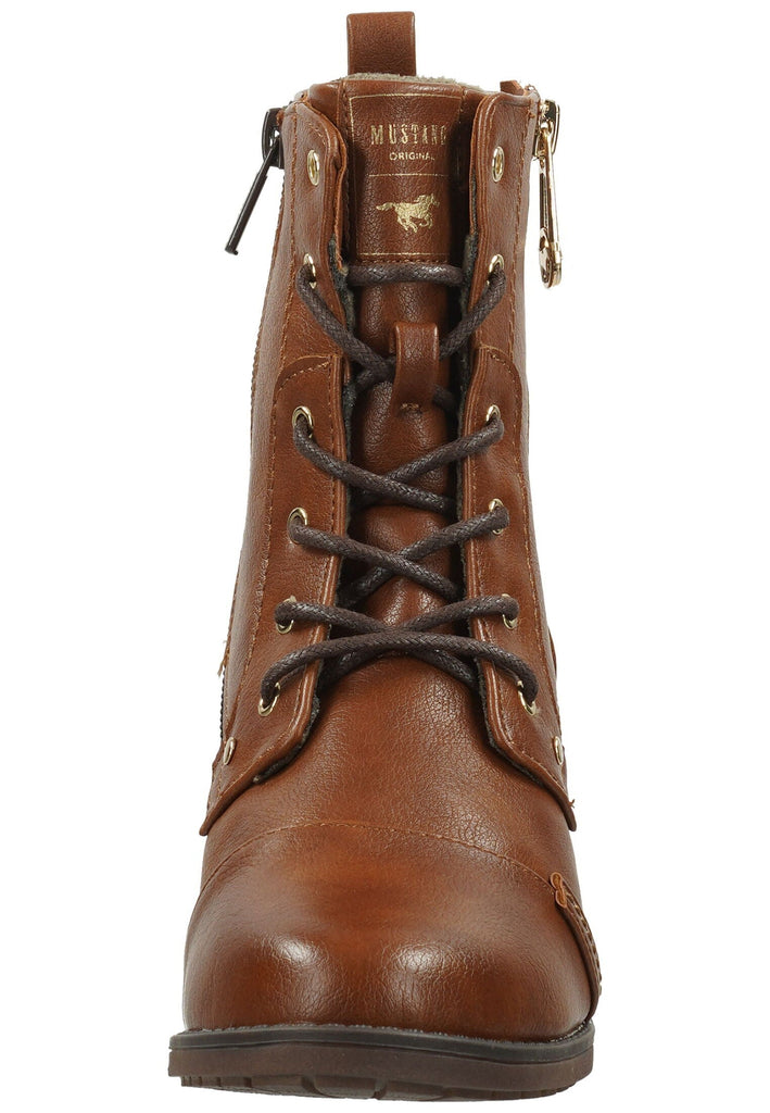 Mustang Stiefelette Lederimitat Cognac Warmfutter
