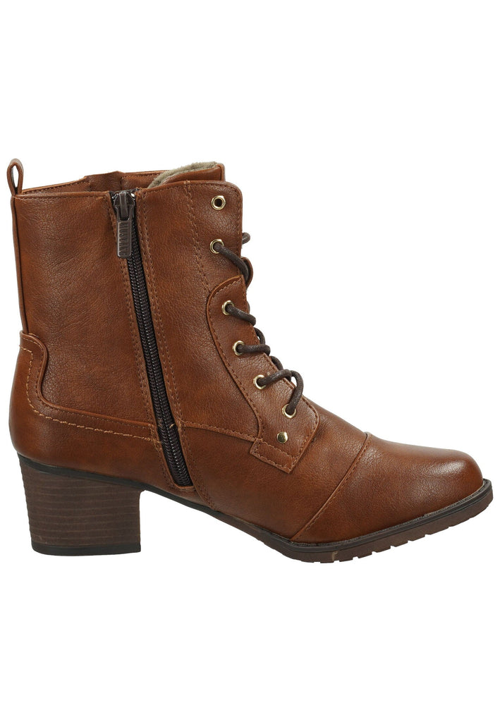 Mustang Stiefelette Lederimitat Cognac Warmfutter