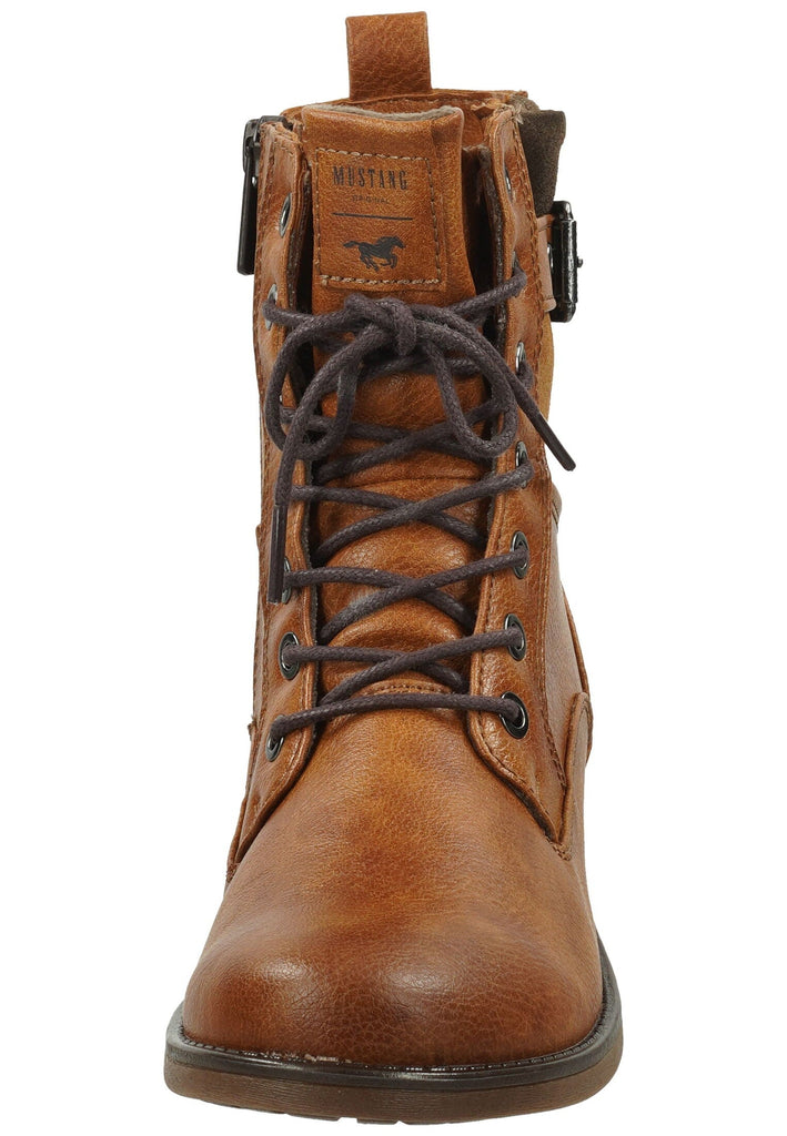 Mustang Stiefelette Lederimitat Cognac Warmfutter