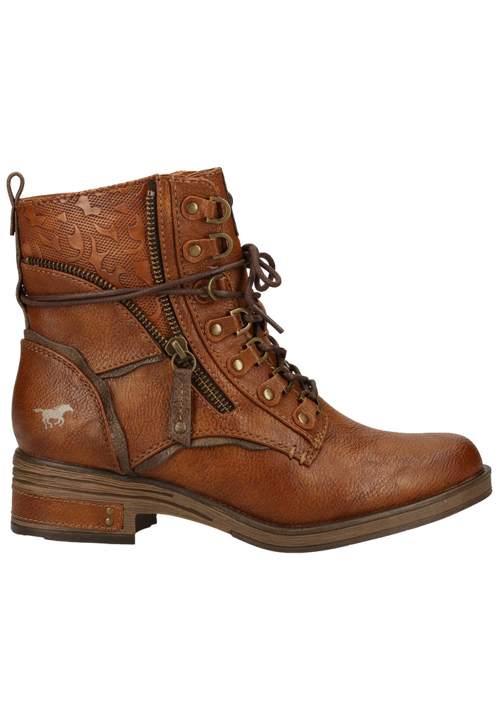 Mustang Stiefelette Lederimitat Cognac Warmfutter
