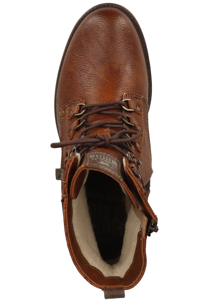 Mustang Stiefelette Lederimitat Cognac Warmfutter