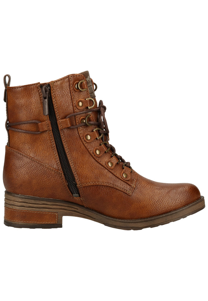Mustang Stiefelette Lederimitat Cognac Warmfutter
