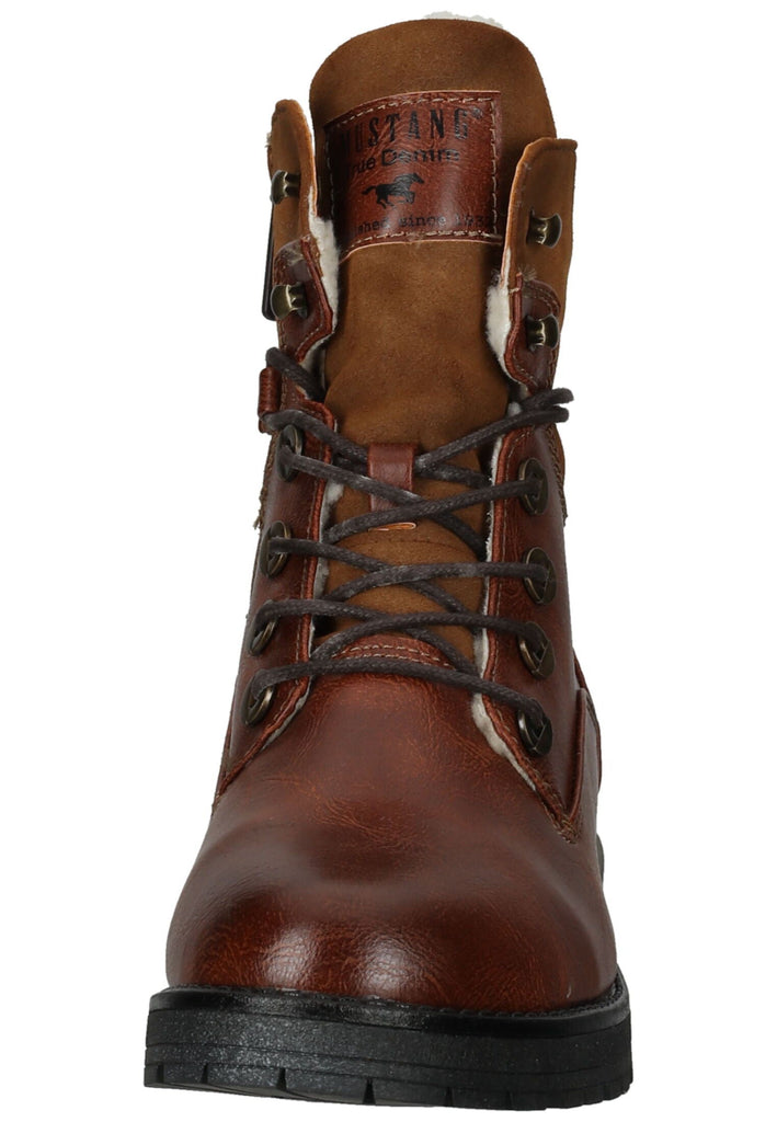Mustang Stiefelette Lederimitat Cognac Warmfutter