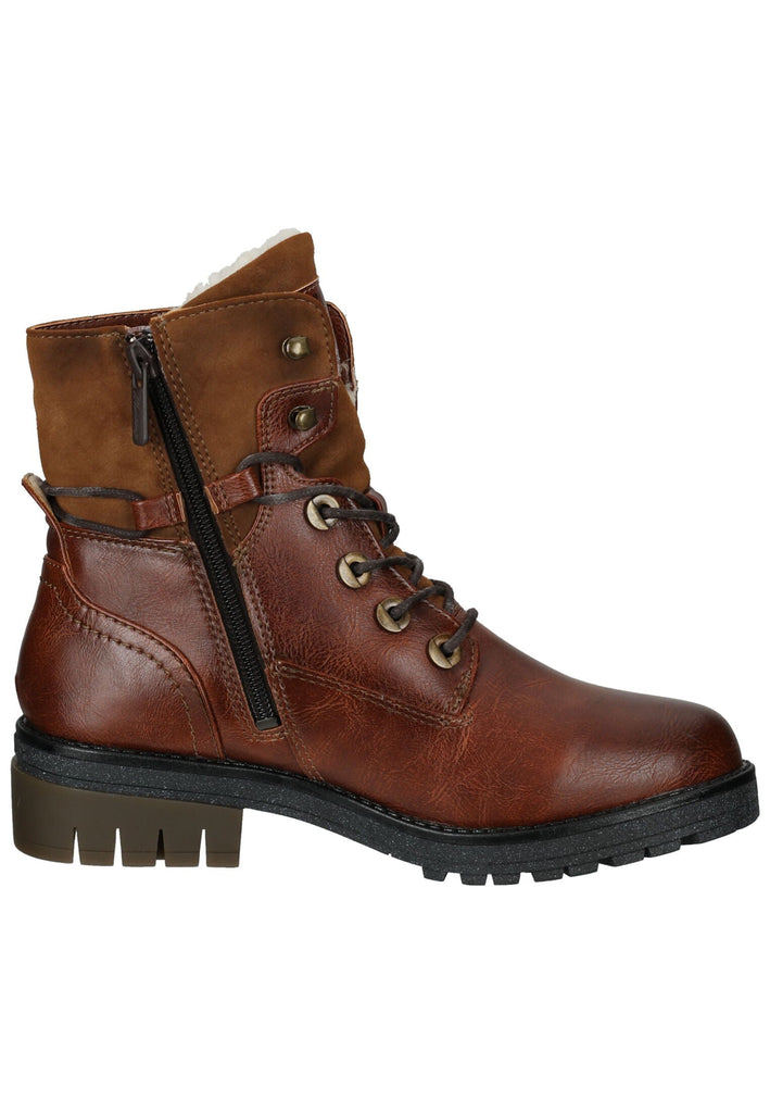 Mustang Stiefelette Lederimitat Cognac Warmfutter