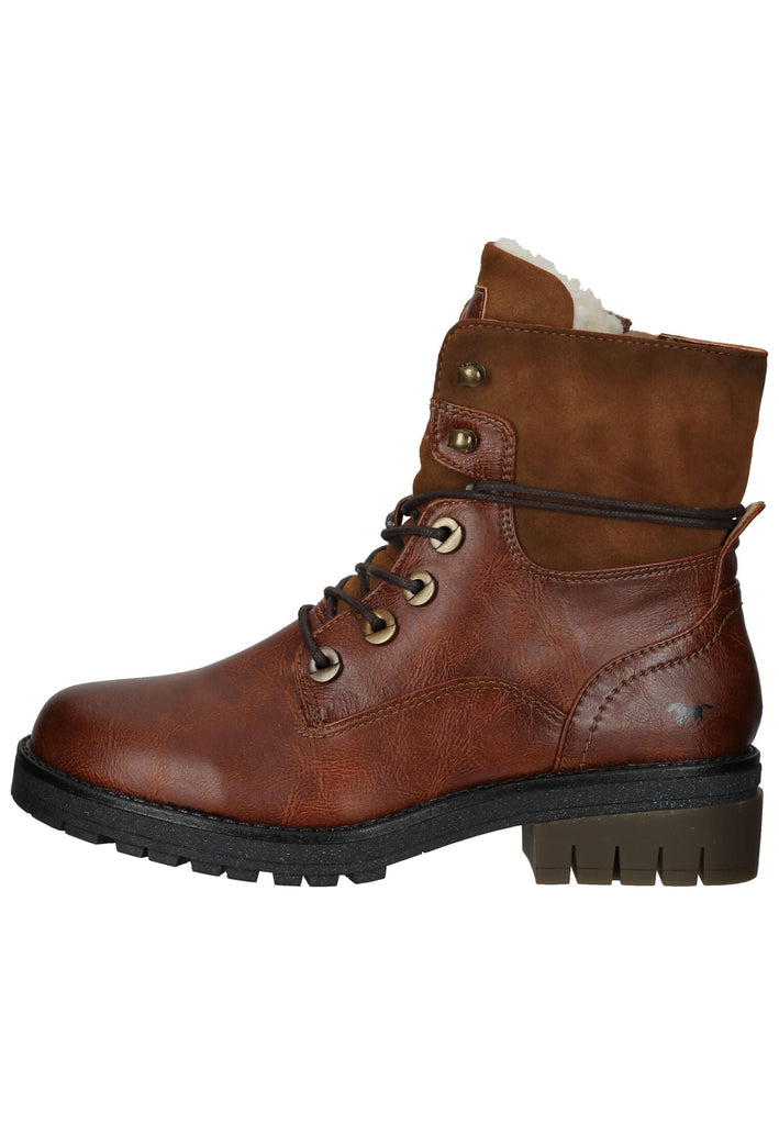Mustang Stiefelette Lederimitat Cognac Warmfutter
