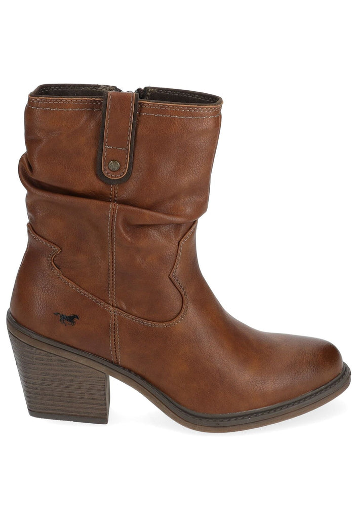 Mustang Stiefelette Lederimitat Cognac Warmfutter