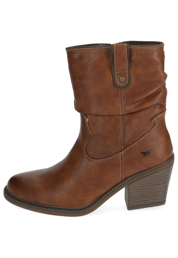 Mustang Stiefelette Lederimitat Cognac Warmfutter