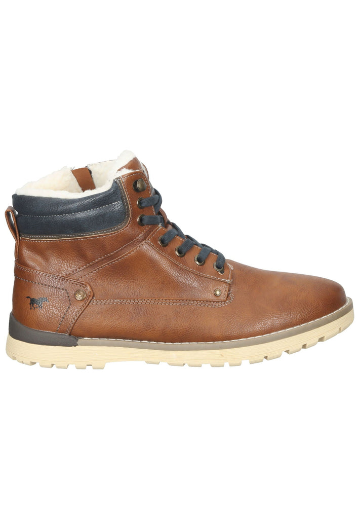 Mustang Stiefelette Lederimitat Cognac Warmfutter