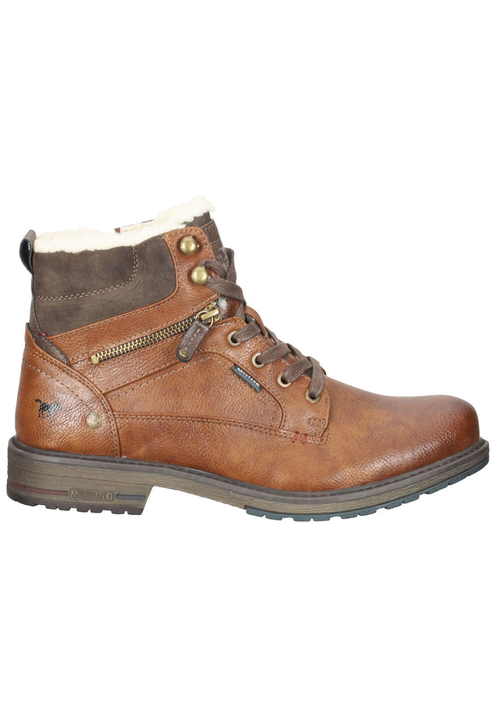 Mustang Stiefelette Lederimitat Cognac Warmfutter