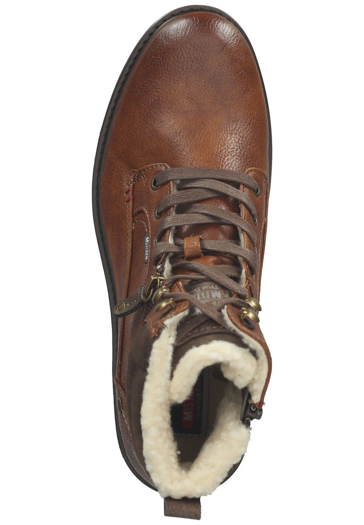 Mustang Stiefelette Lederimitat Cognac Warmfutter