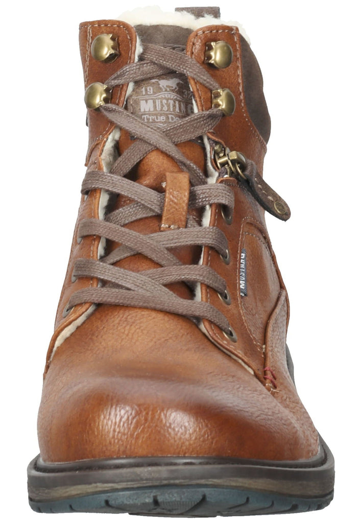Mustang Stiefelette Lederimitat Cognac Warmfutter