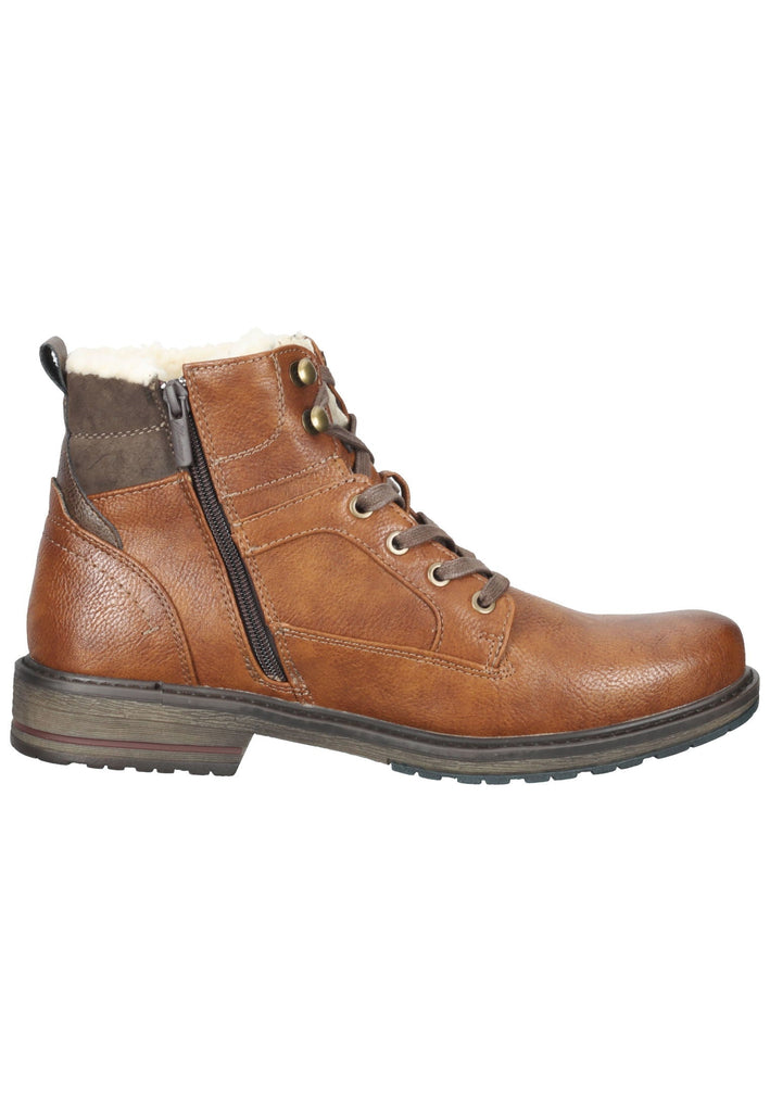 Mustang Stiefelette Lederimitat Cognac Warmfutter