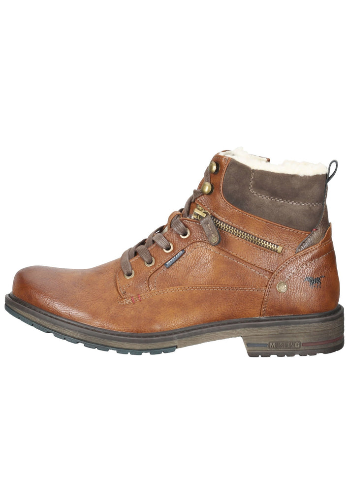 Mustang Stiefelette Lederimitat Cognac Warmfutter