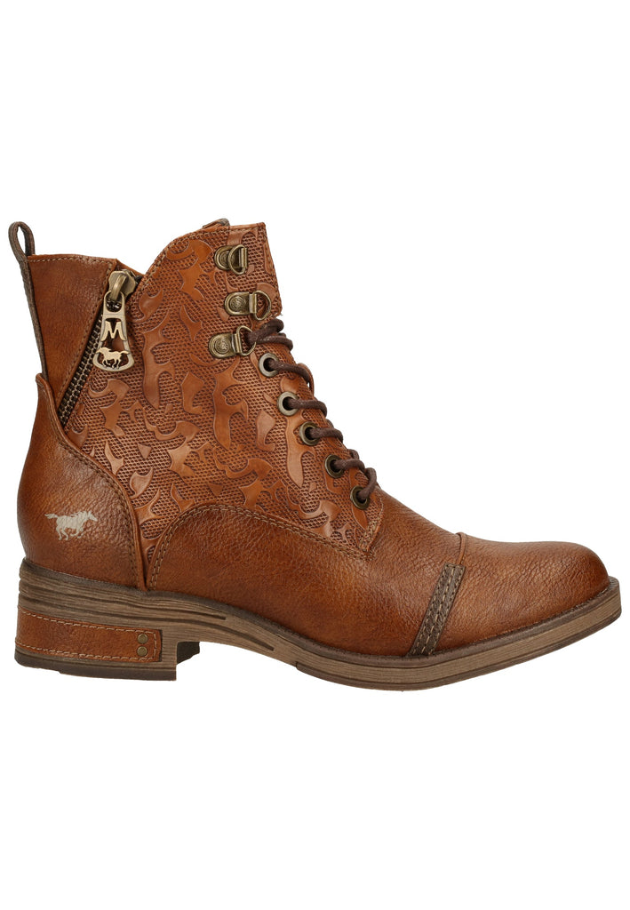 Mustang Stiefelette Lederimitat Cognac Warmfutter