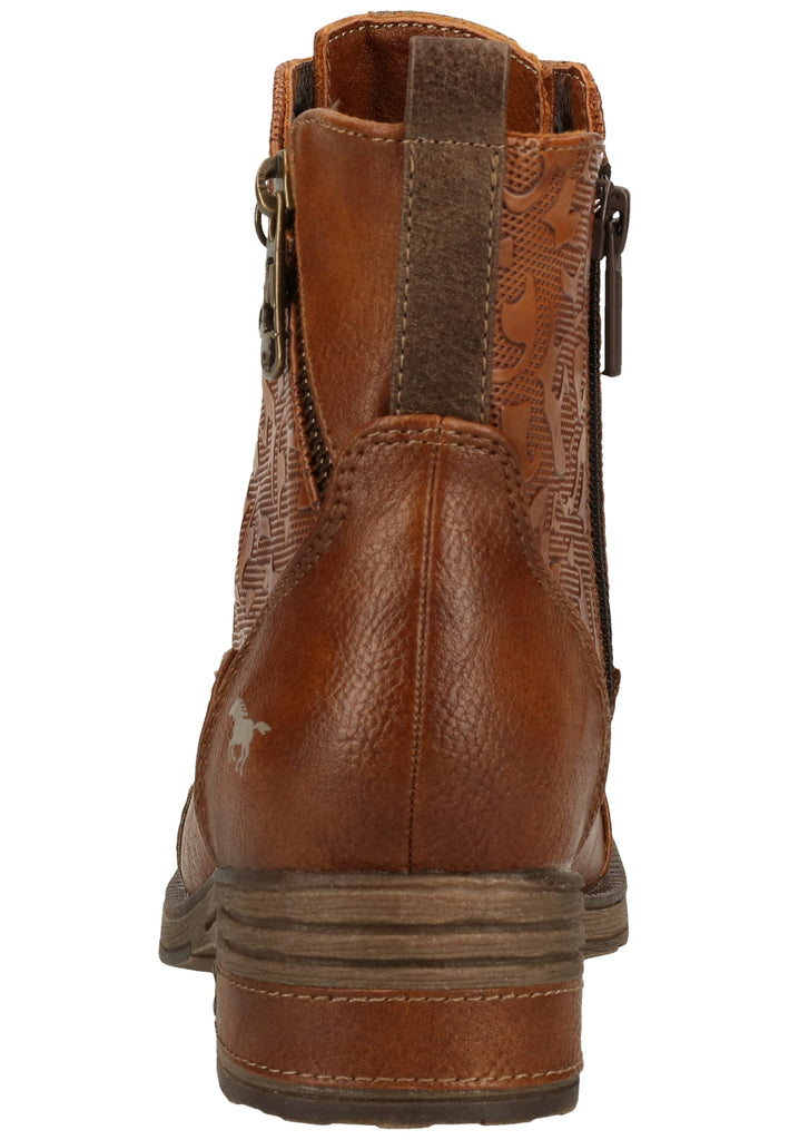 Mustang Stiefelette Lederimitat Cognac Warmfutter