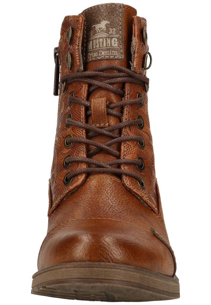 Mustang Stiefelette Lederimitat Cognac Warmfutter