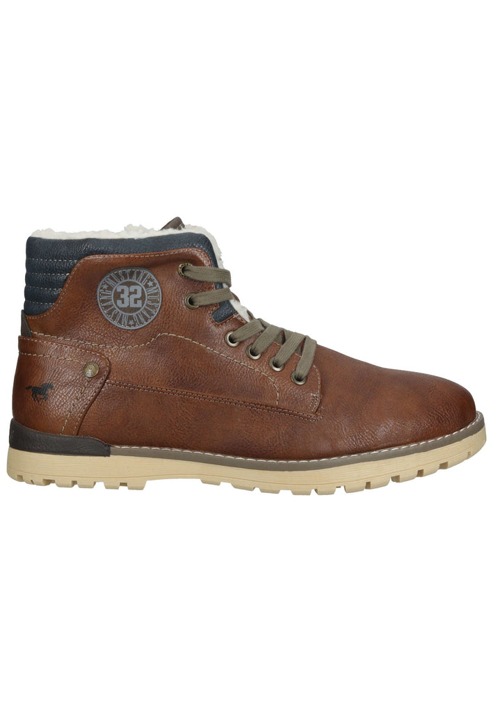 Mustang Stiefelette Lederimitat Cognac Warmfutter
