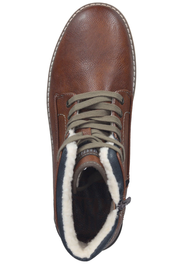 Mustang Stiefelette Lederimitat Cognac Warmfutter