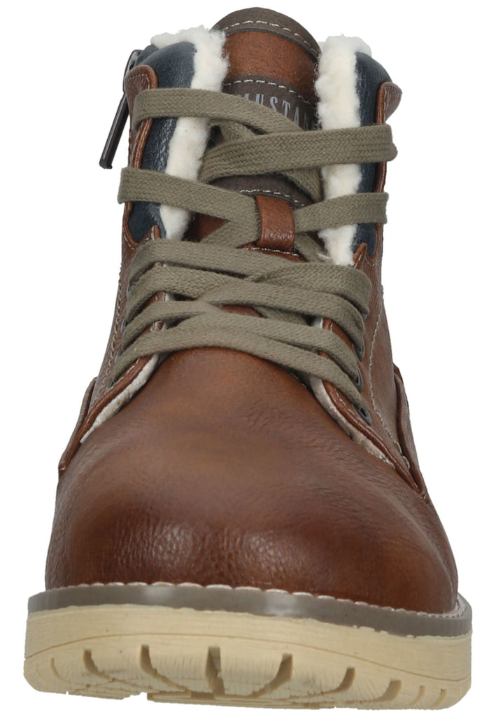 Mustang Stiefelette Lederimitat Cognac Warmfutter