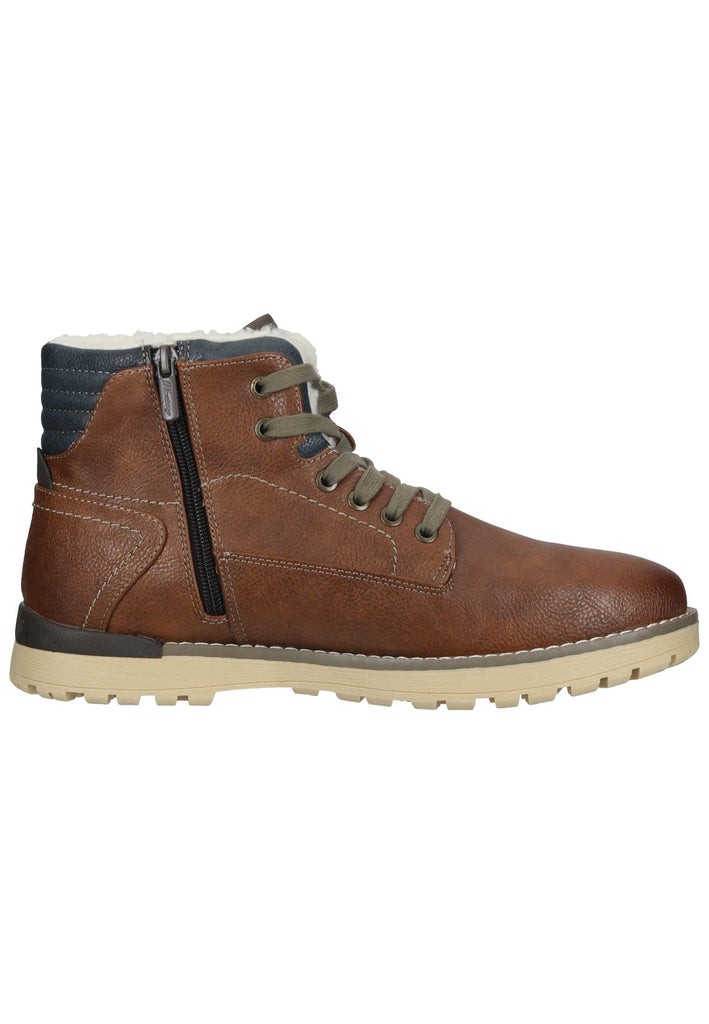 Mustang Stiefelette Lederimitat Cognac Warmfutter