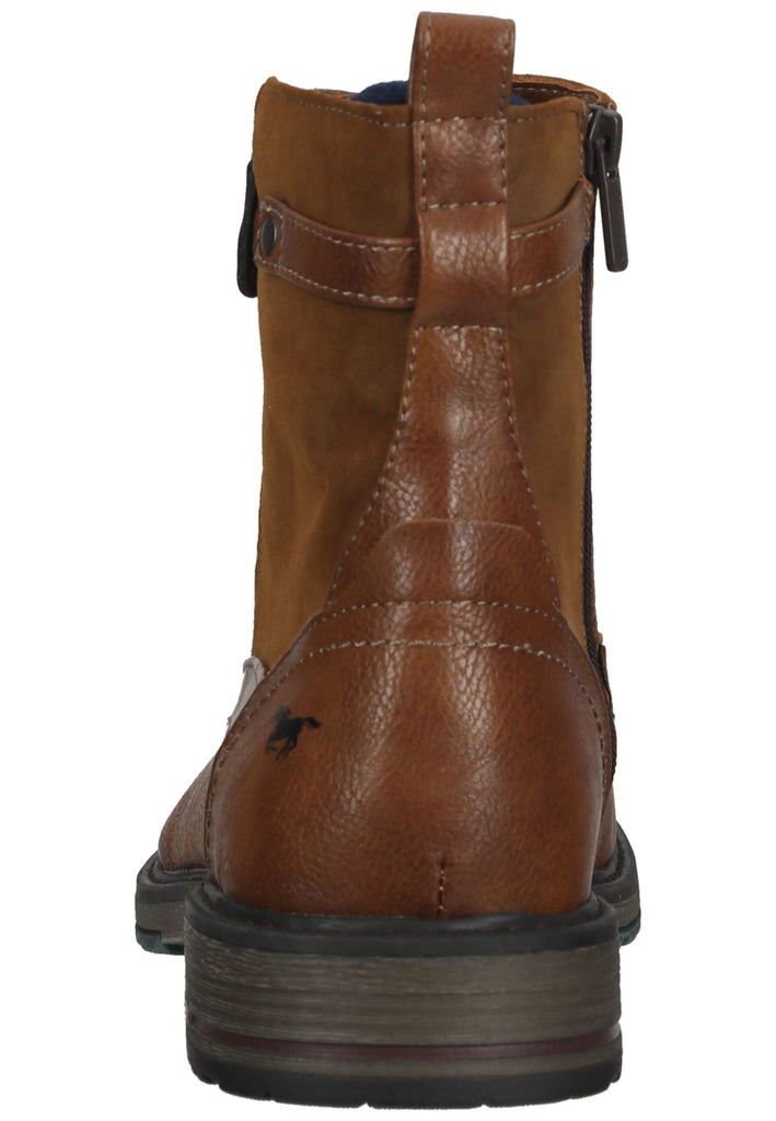 Mustang Stiefelette Lederimitat Cognac Warmfutter