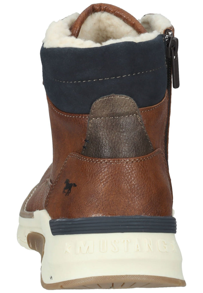 Mustang Stiefelette Lederimitat Cognac Warmfutter