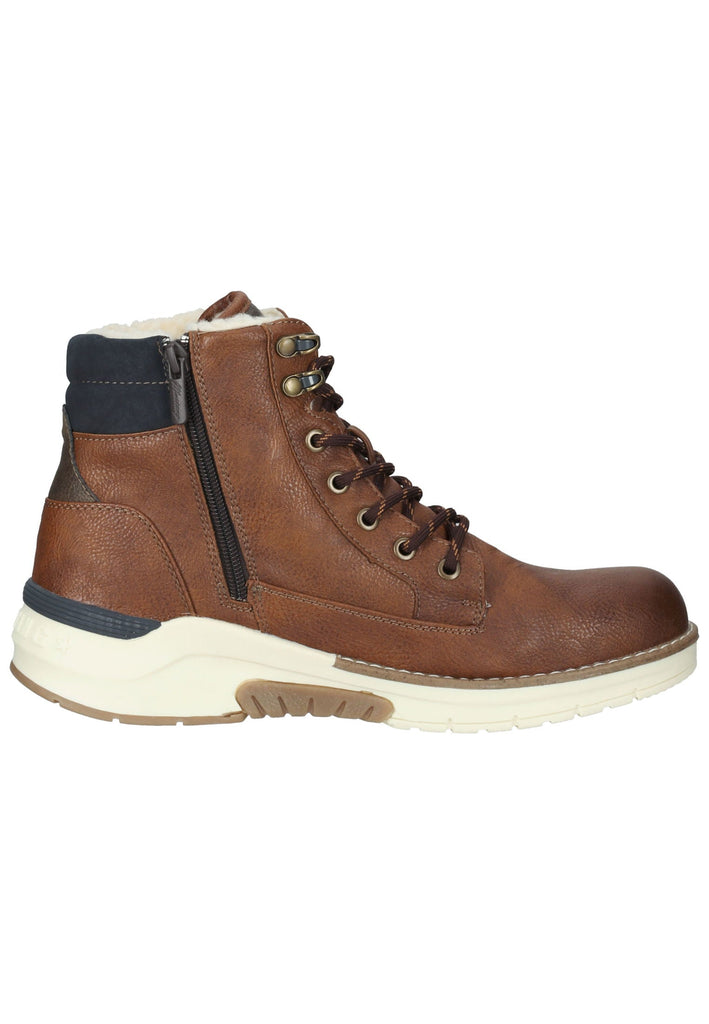 Mustang Stiefelette Lederimitat Cognac Warmfutter