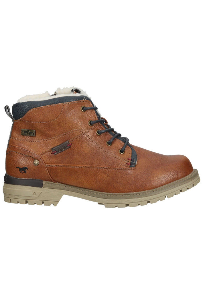 Mustang Stiefelette Lederimitat Cognac Warmfutter
