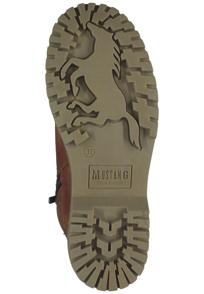 Mustang Stiefelette Lederimitat Cognac Warmfutter