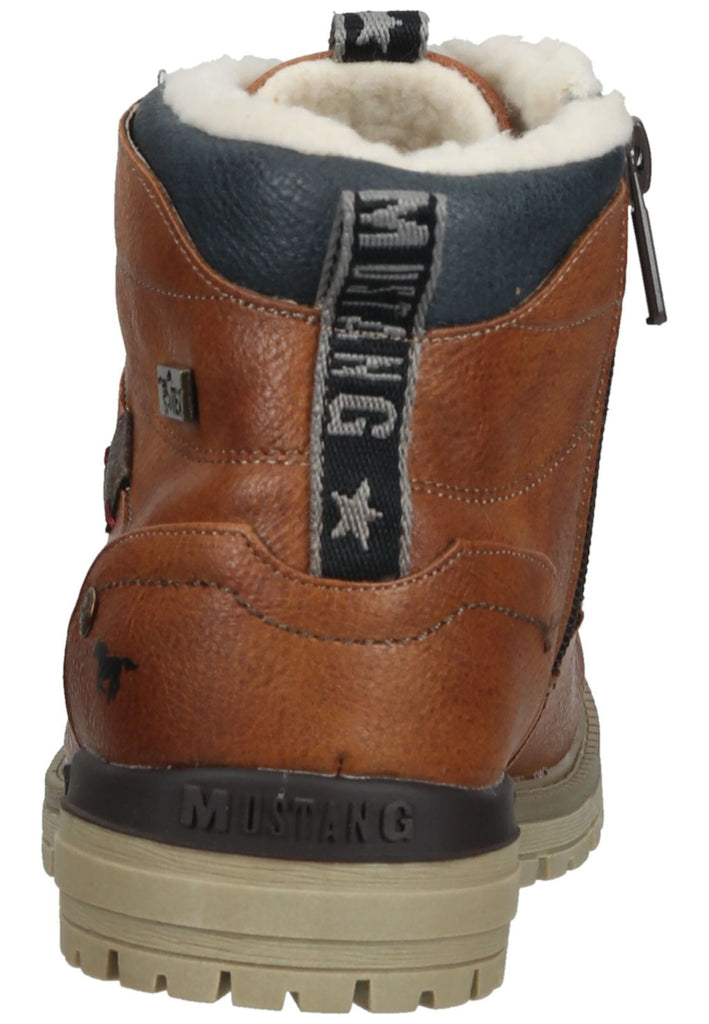 Mustang Stiefelette Lederimitat Cognac Warmfutter