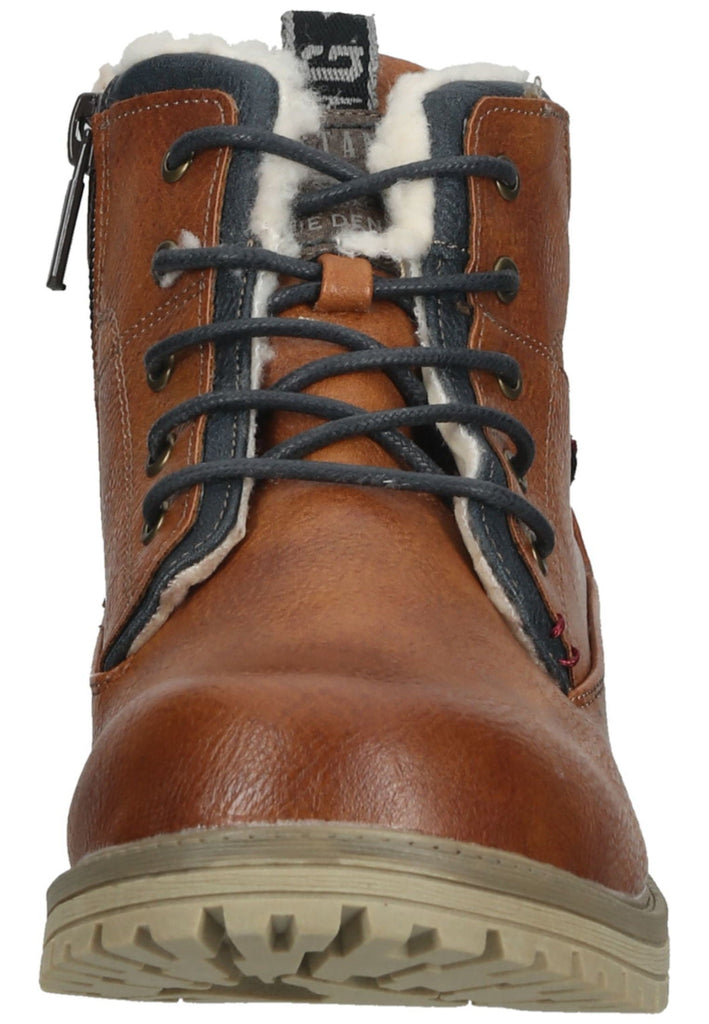 Mustang Stiefelette Lederimitat Cognac Warmfutter