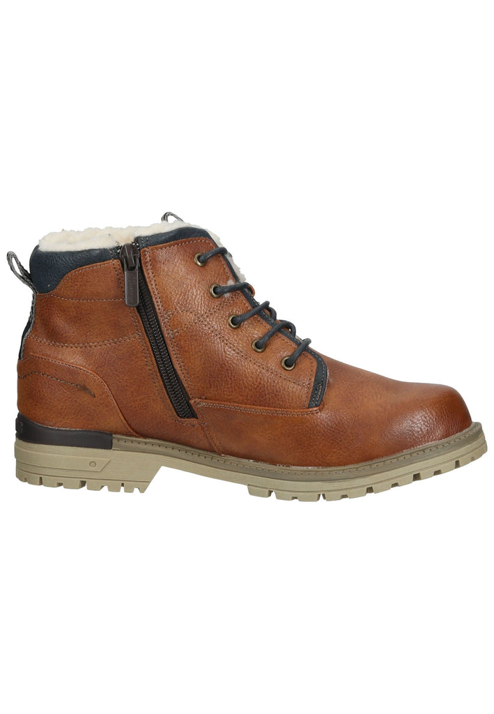 Mustang Stiefelette Lederimitat Cognac Warmfutter