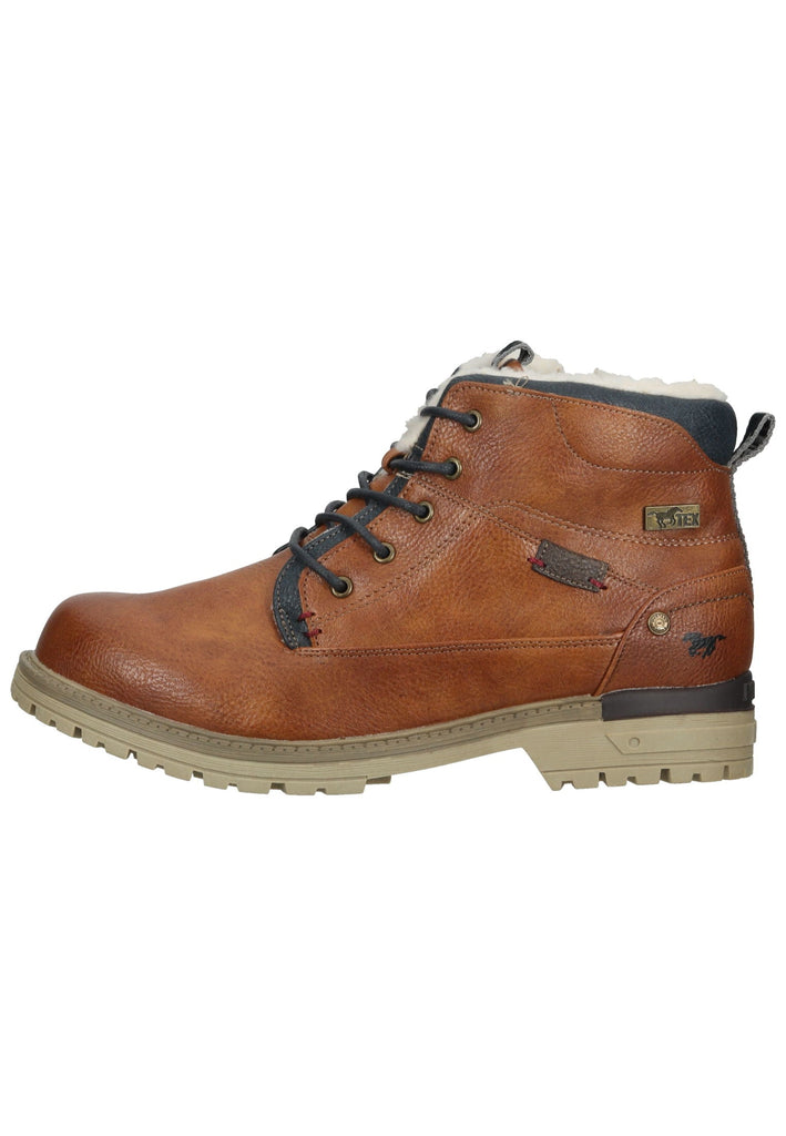 Mustang Stiefelette Lederimitat Cognac Warmfutter