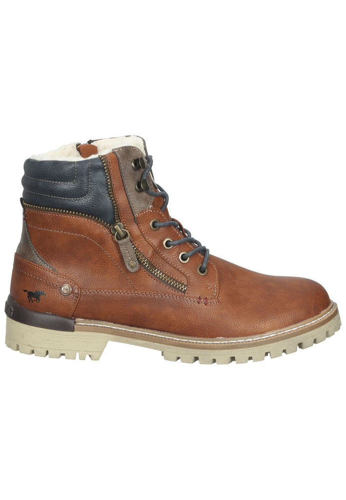 Mustang Stiefelette Lederimitat Cognac Warmfutter
