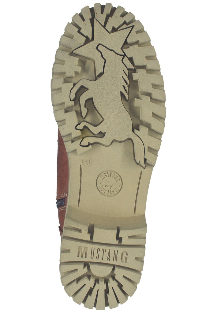 Mustang Stiefelette Lederimitat Cognac Warmfutter