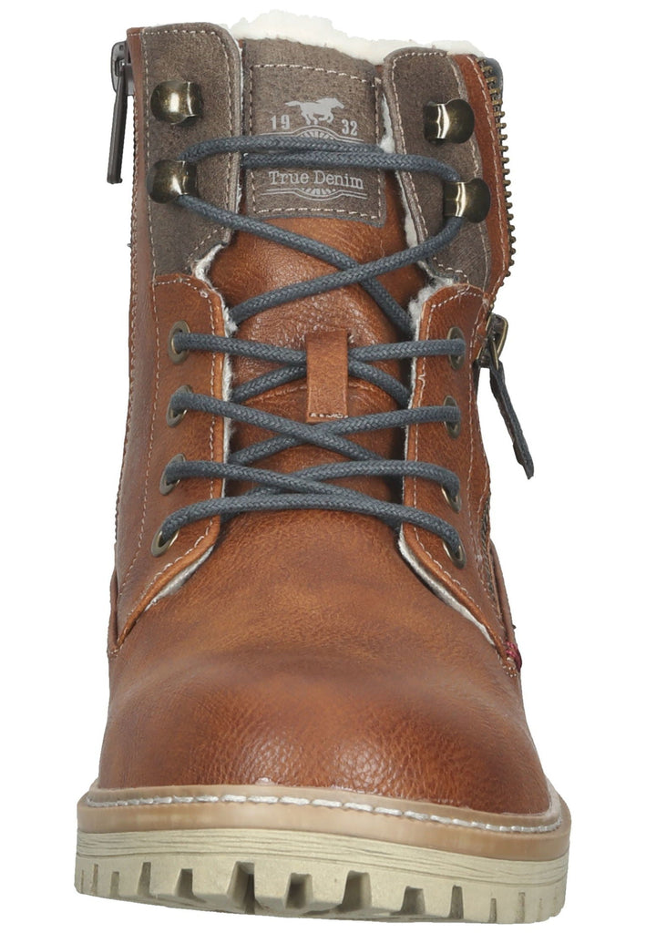 Mustang Stiefelette Lederimitat Cognac Warmfutter