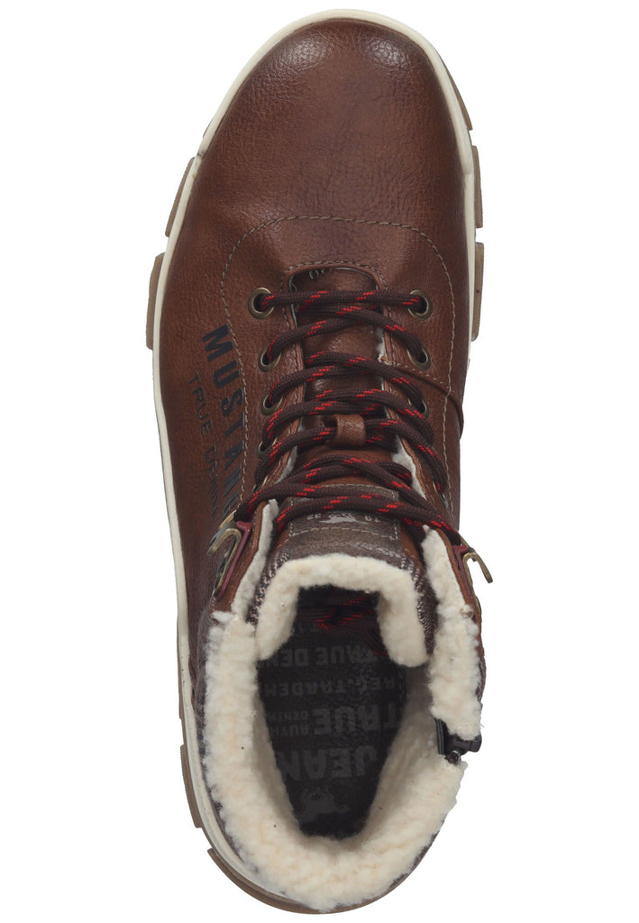 Mustang Stiefelette Lederimitat Cognac Warmfutter