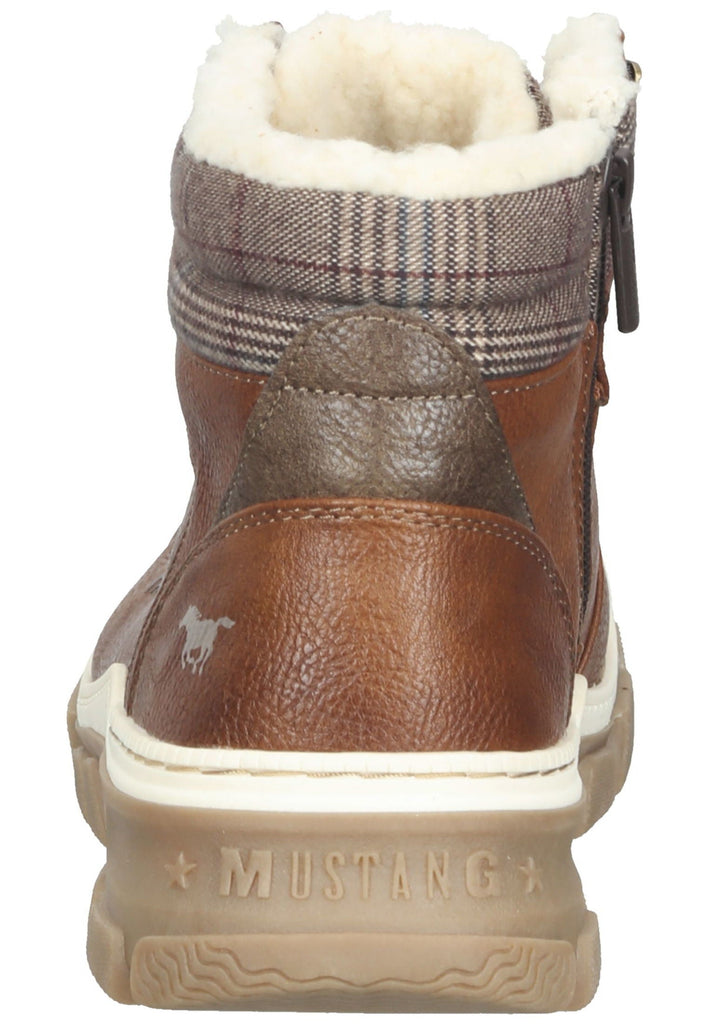 Mustang Stiefelette Lederimitat Cognac Warmfutter