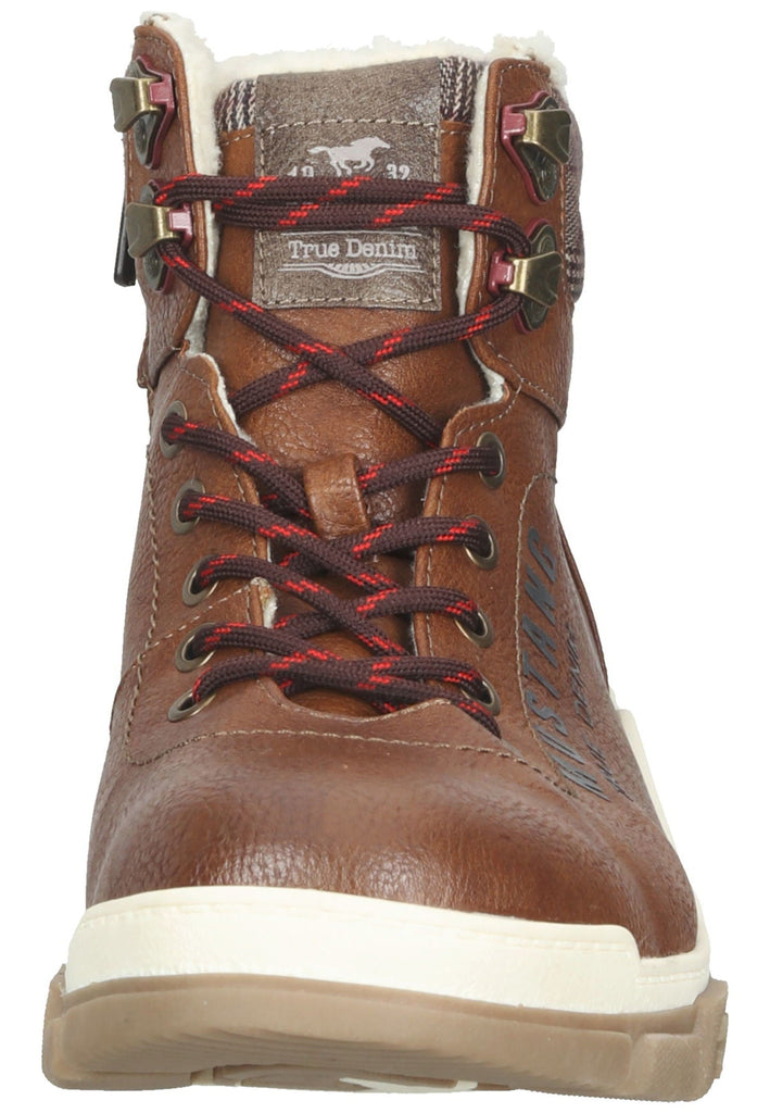 Mustang Stiefelette Lederimitat Cognac Warmfutter
