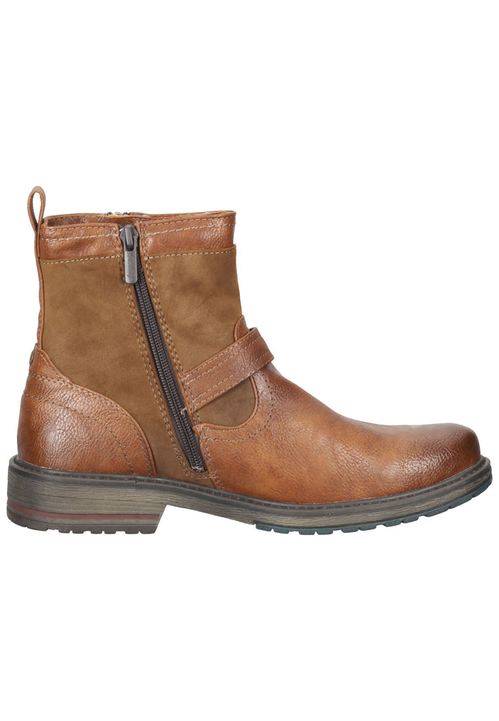 Mustang Stiefelette Lederimitat Cognac Warmfutter