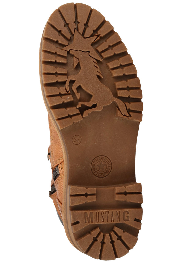 Mustang Stiefelette Lederimitat Cognac Warmfutter