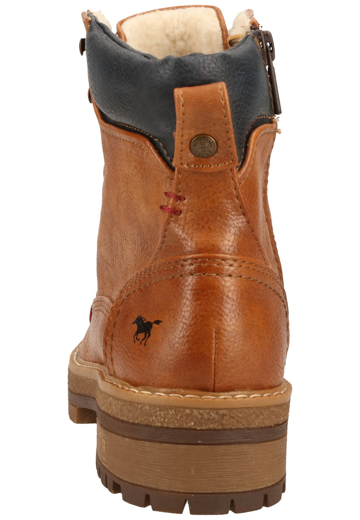 Mustang Stiefelette Lederimitat Cognac Warmfutter
