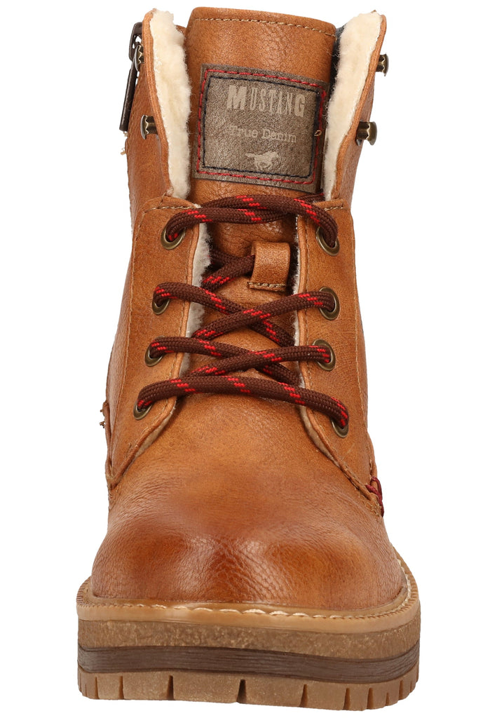 Mustang Stiefelette Lederimitat Cognac Warmfutter