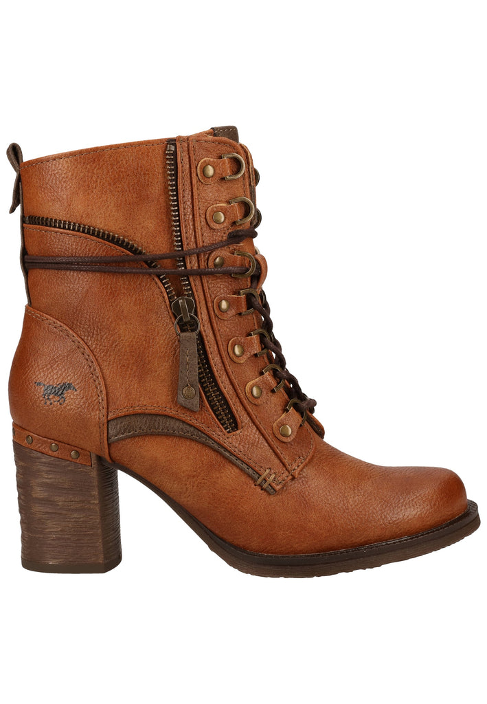 Mustang Stiefelette Lederimitat Cognac Warmfutter