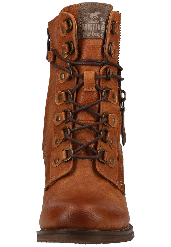 Mustang Stiefelette Lederimitat Cognac Warmfutter