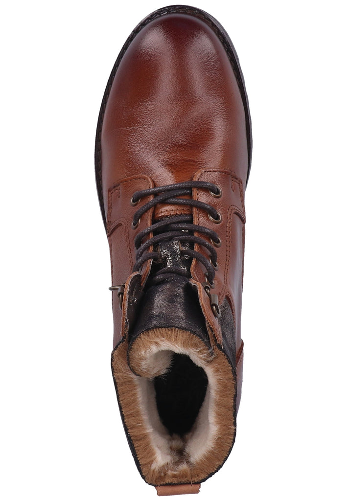 Mustang Stiefelette Lederimitat Cognac Warmfutter