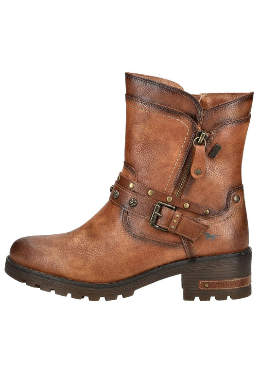Mustang Stiefelette Lederimitat Cognac Warmfutter