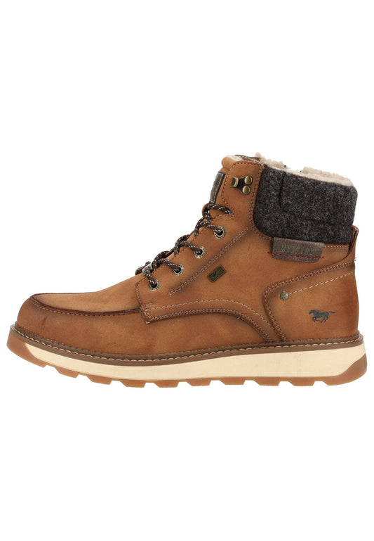 Mustang Stiefelette Lederimitat Cognac Warmfutter