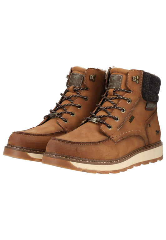 Mustang Stiefelette Lederimitat Cognac Warmfutter